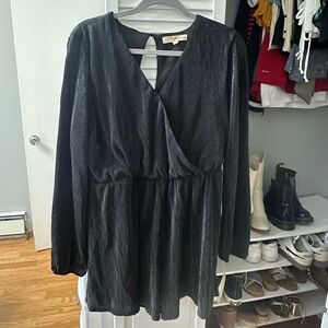 Rewind black long sleeve romper